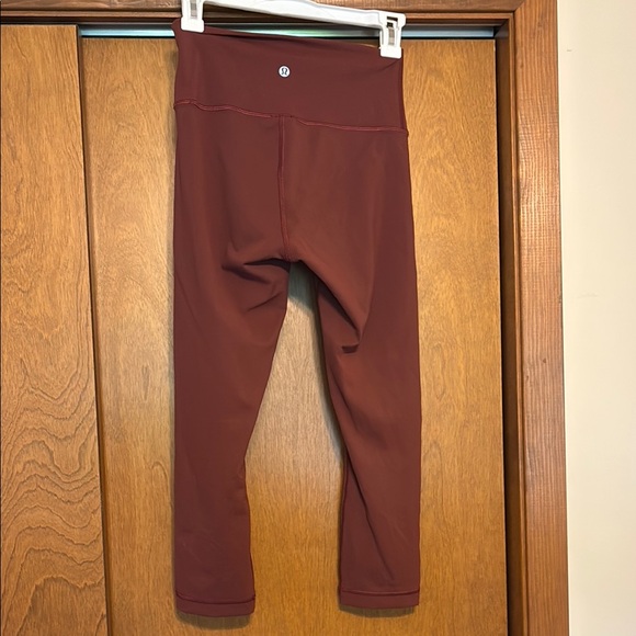 Lululemon Cropped Burgundy Leggings - Picture 2 of 2